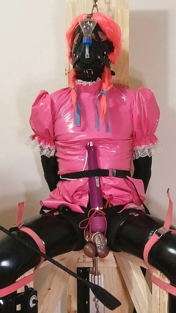 fed my own cum strapped to fucking machine chair in chastity #5