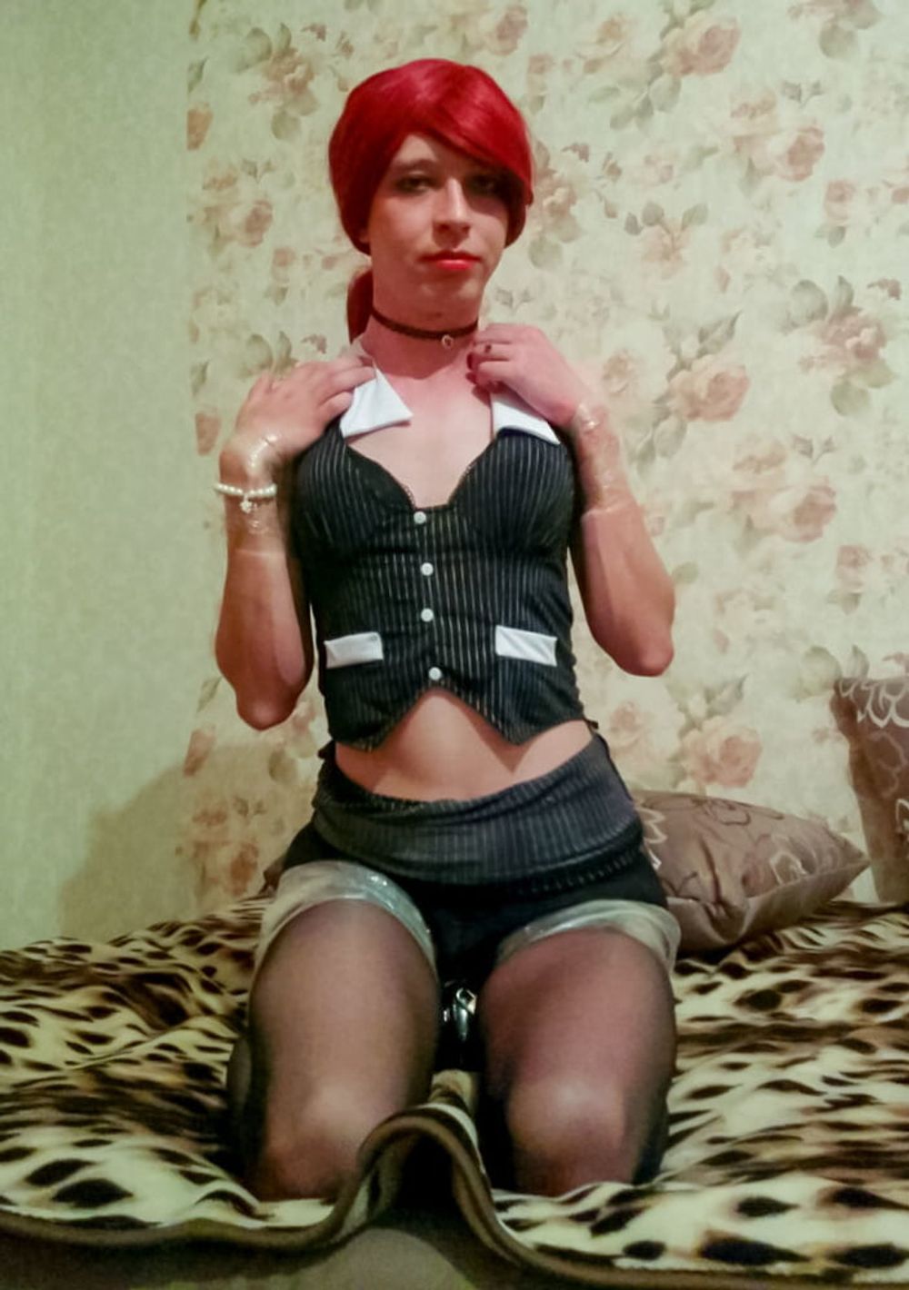 Cute sissy vladasexytrans bondaged in chastity cage #3