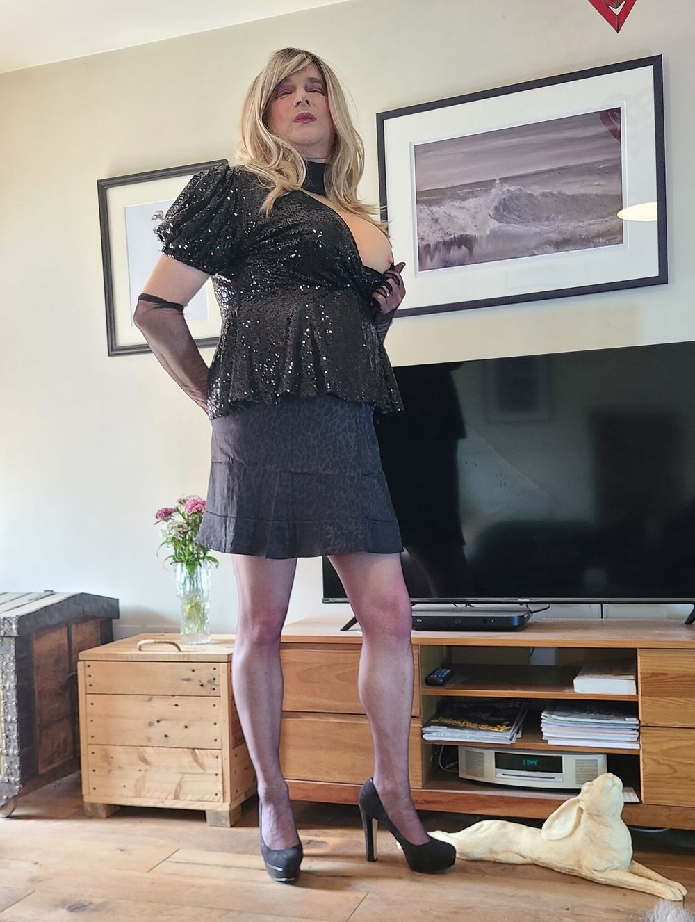 crossdresser in stockings and heels #23