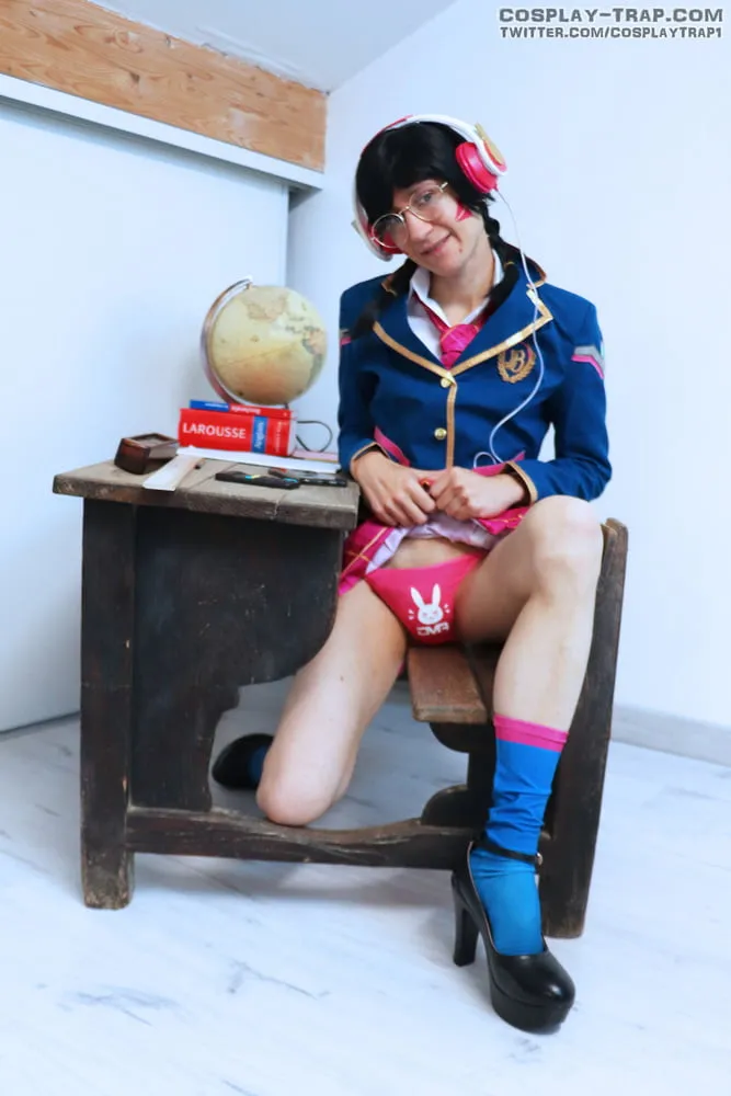 crossdress cosplay D.va Academy kinky lesson