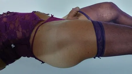 purple stoking purple lingerie         