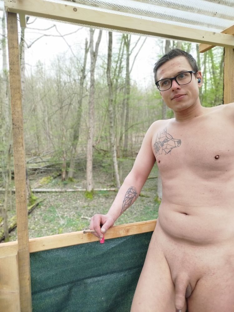 I'm nude on a perch in the forest  #15