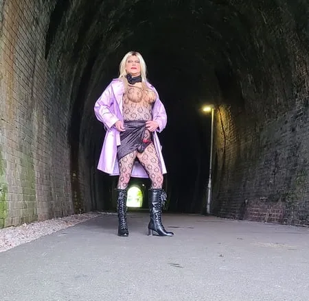 sissy in old tunnel         