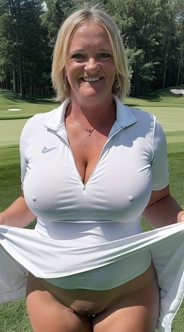 Mrs. Joanne Tanner a Real Teacher with Big Tits Playing Golf #6