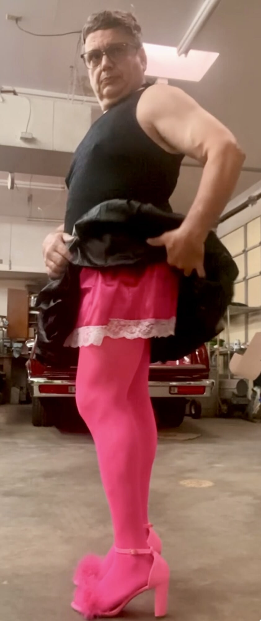 Black Dress and Pink Lingerie  #5