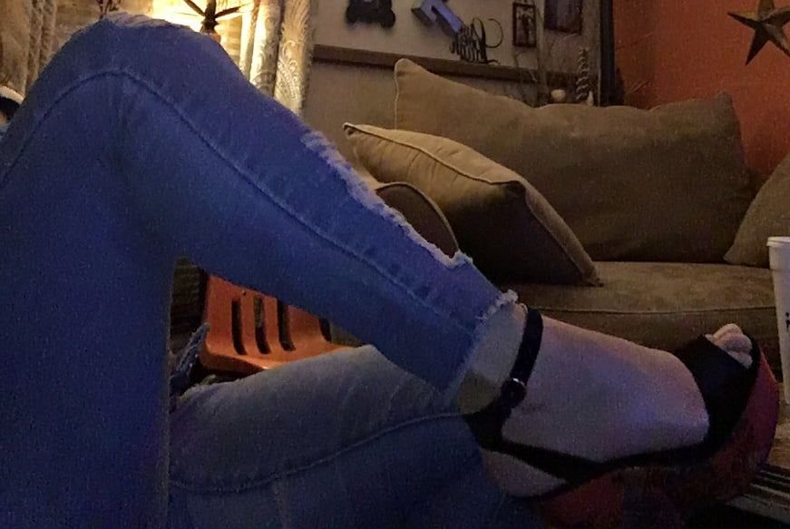 Amateur sissy gay boy trying on new heels and jeans #3