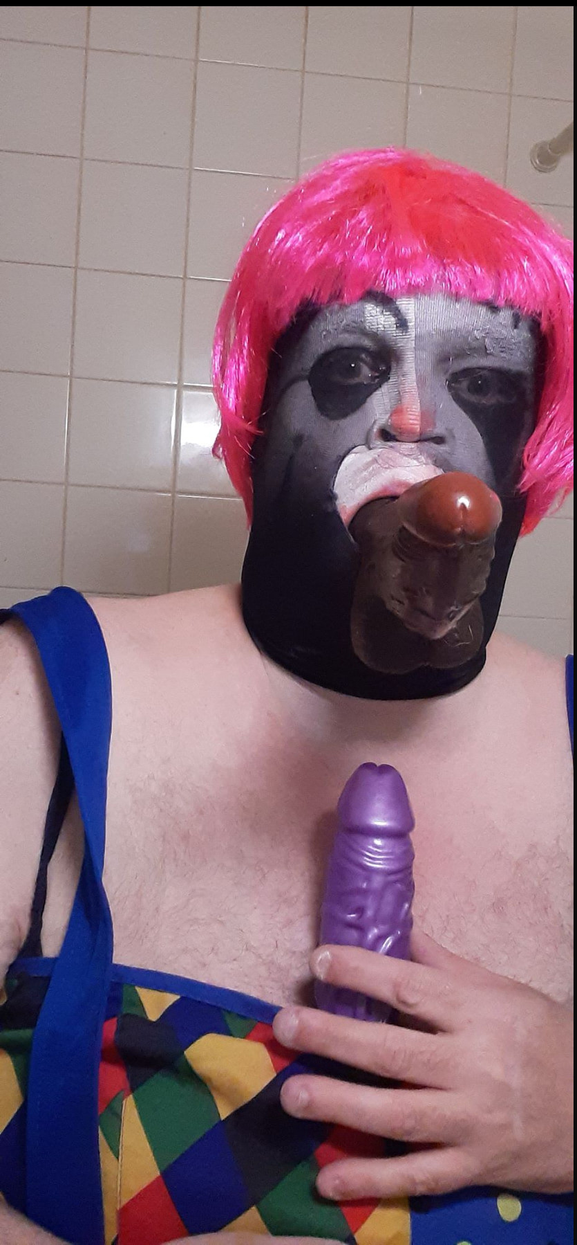 TV clown slut, nylon masks, and some dildo play #12