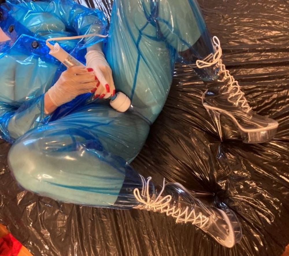 Blue Transparent PVC and Clear PVC Boots 2 #21