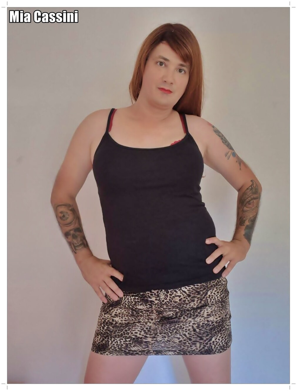 Leopard Miniskirt, different Tops #7