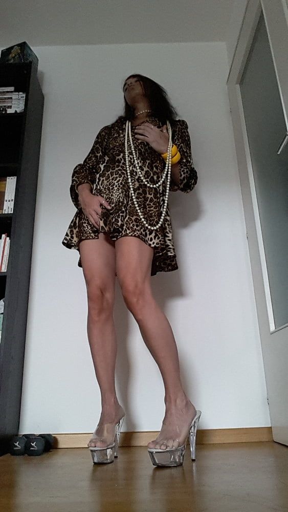 Tygra in her new leopard dress. #26