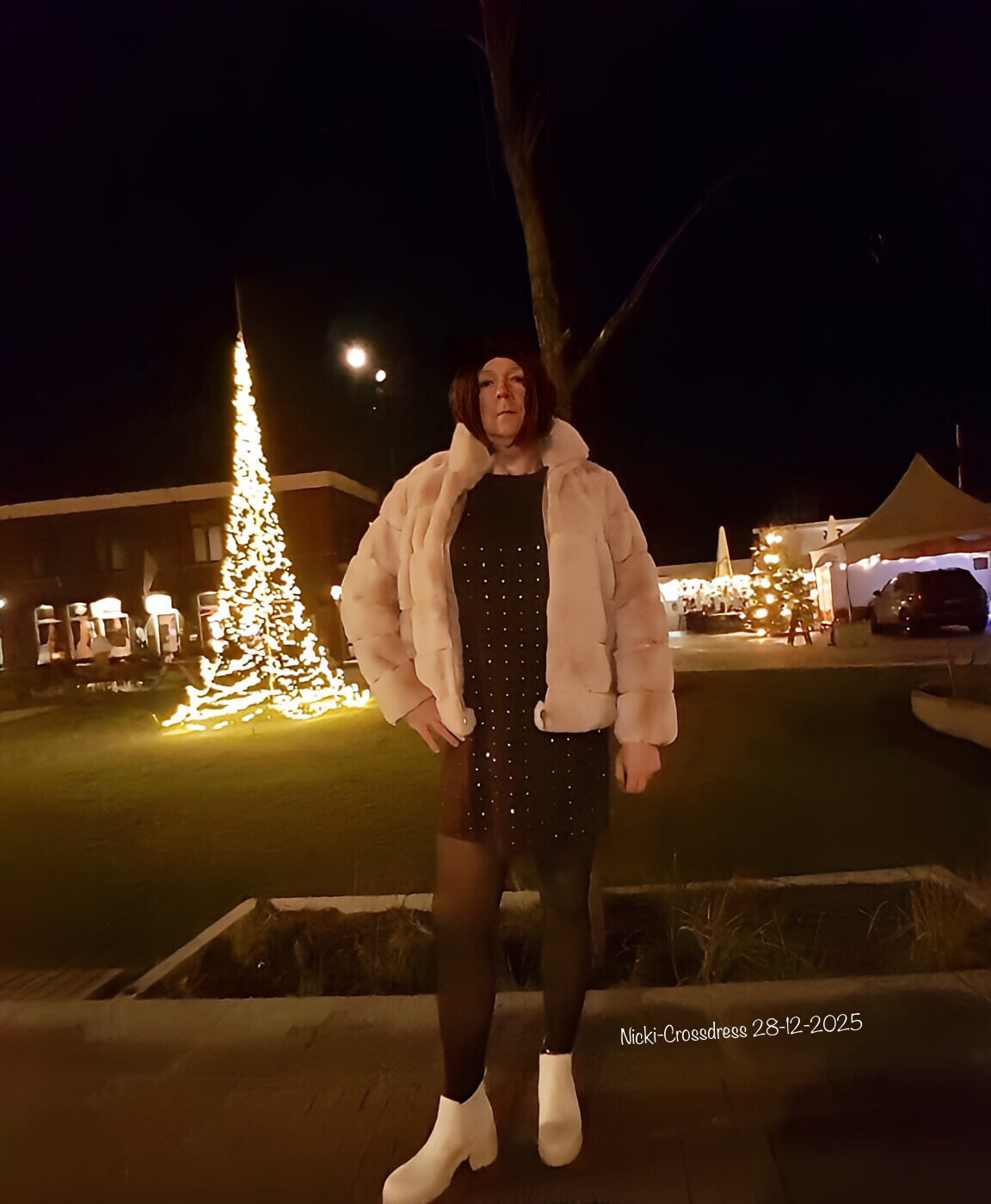Outdoor Pantyhose Boots - MerryChristmas - Nicki-Crossdress #36