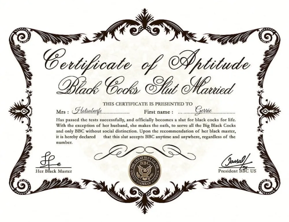 Slut Certificate #2