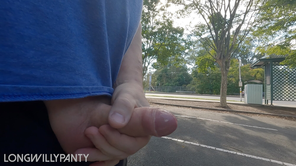 Amateur straight guy flashes his cock next to the busy road #15