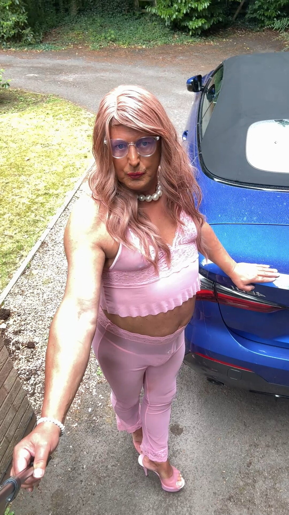 Sexy Crossdresser kellycd2022 in pink outfit and heels  #32