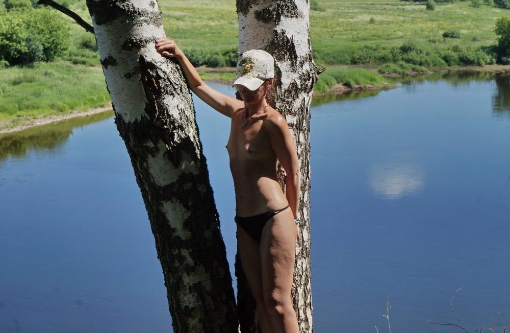 Nude near birch upon Volga #25