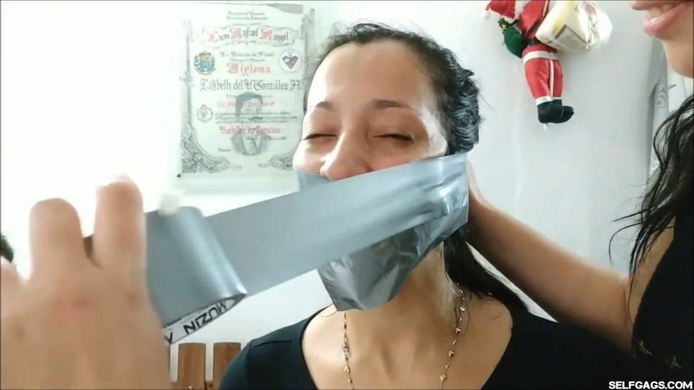 Petite Girl Silenced With BIG Tape Gag! - Selfgags #37