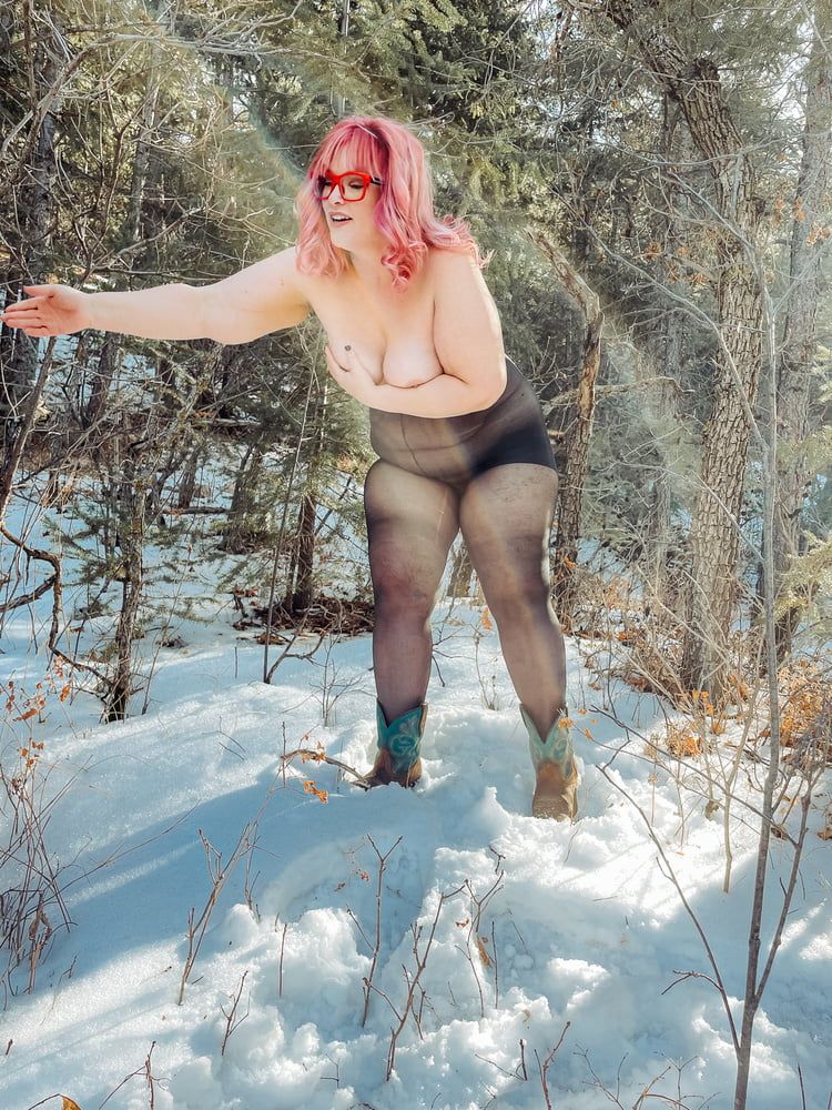 BBW Witch in the woods gets naked in Pantyhose #3