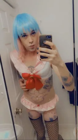 cute pink cosplay girl         