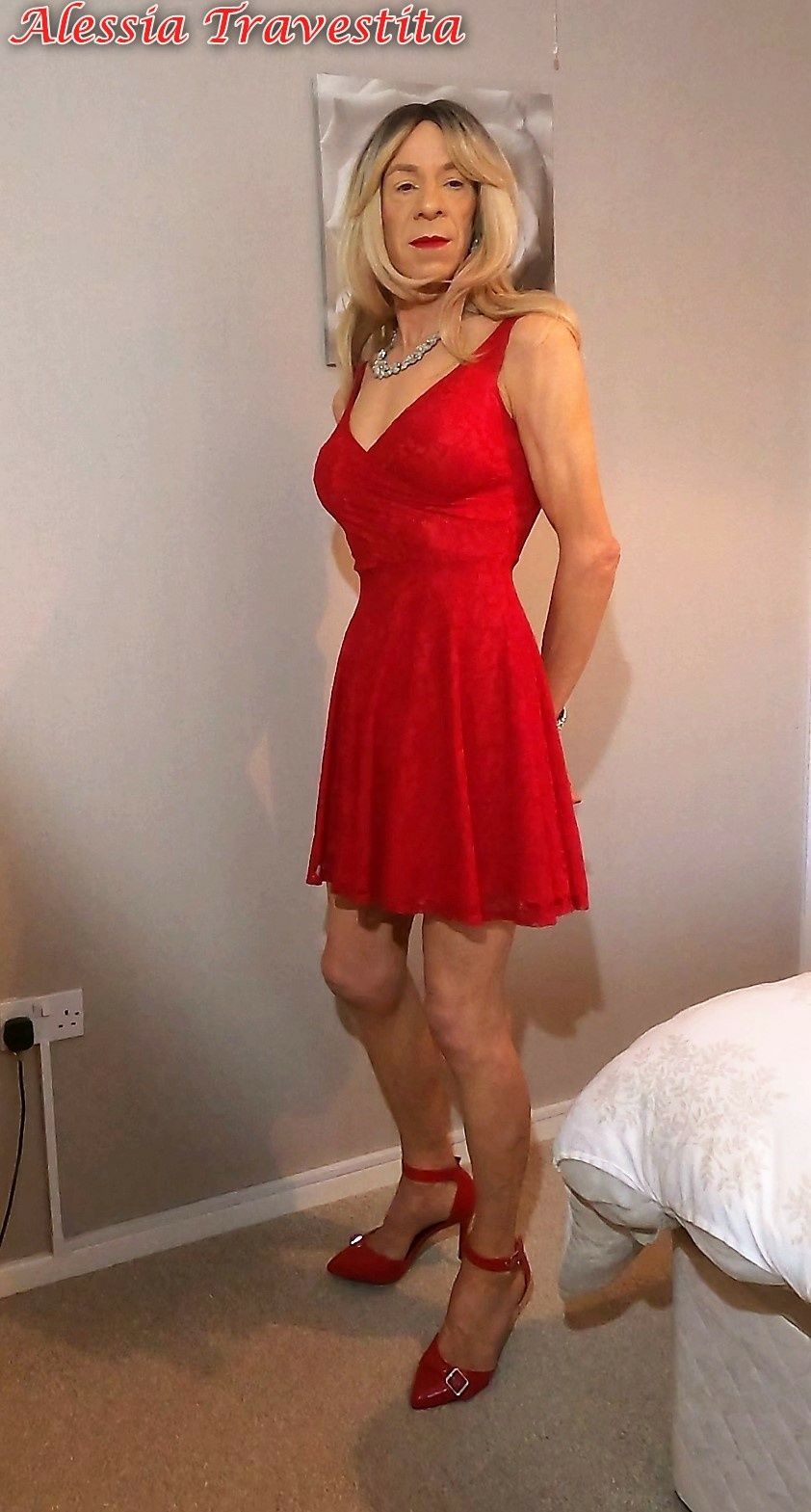 65 Alessia Travestita in Flirty Red Dress #7