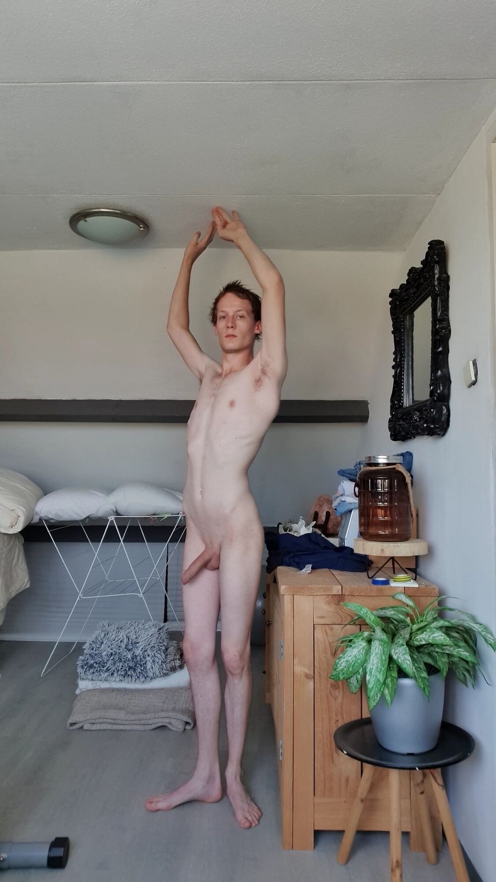 Skinnynakedmale after shower #5