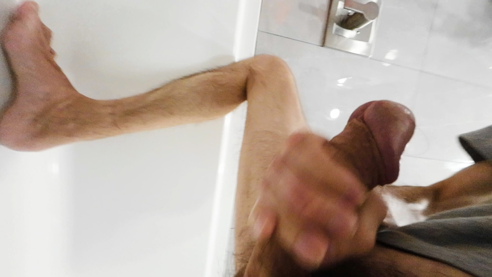 Amateur guy  jerking off hard cock with cumshot foot fetish #13