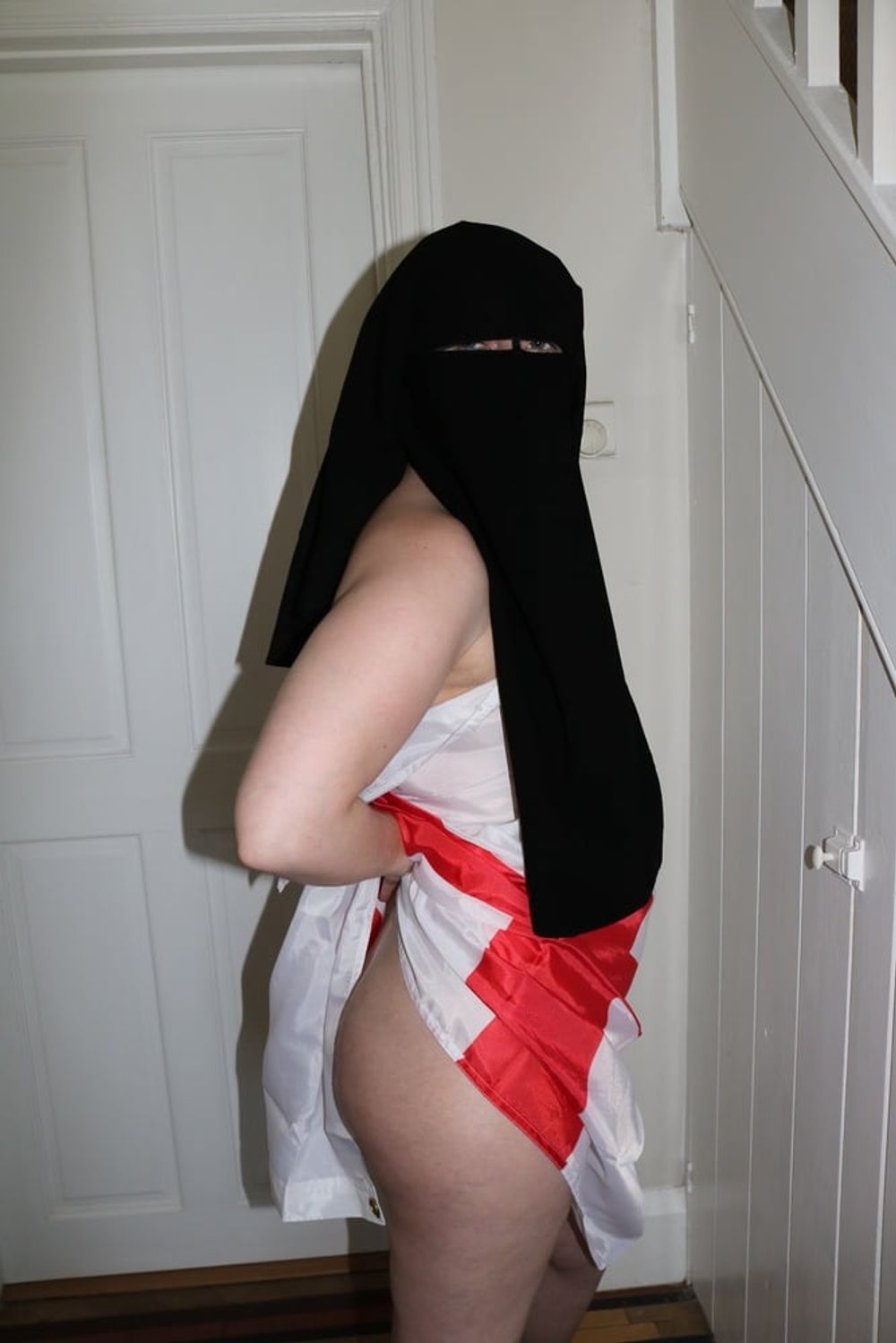 Wearing Niqab and England Flag #7