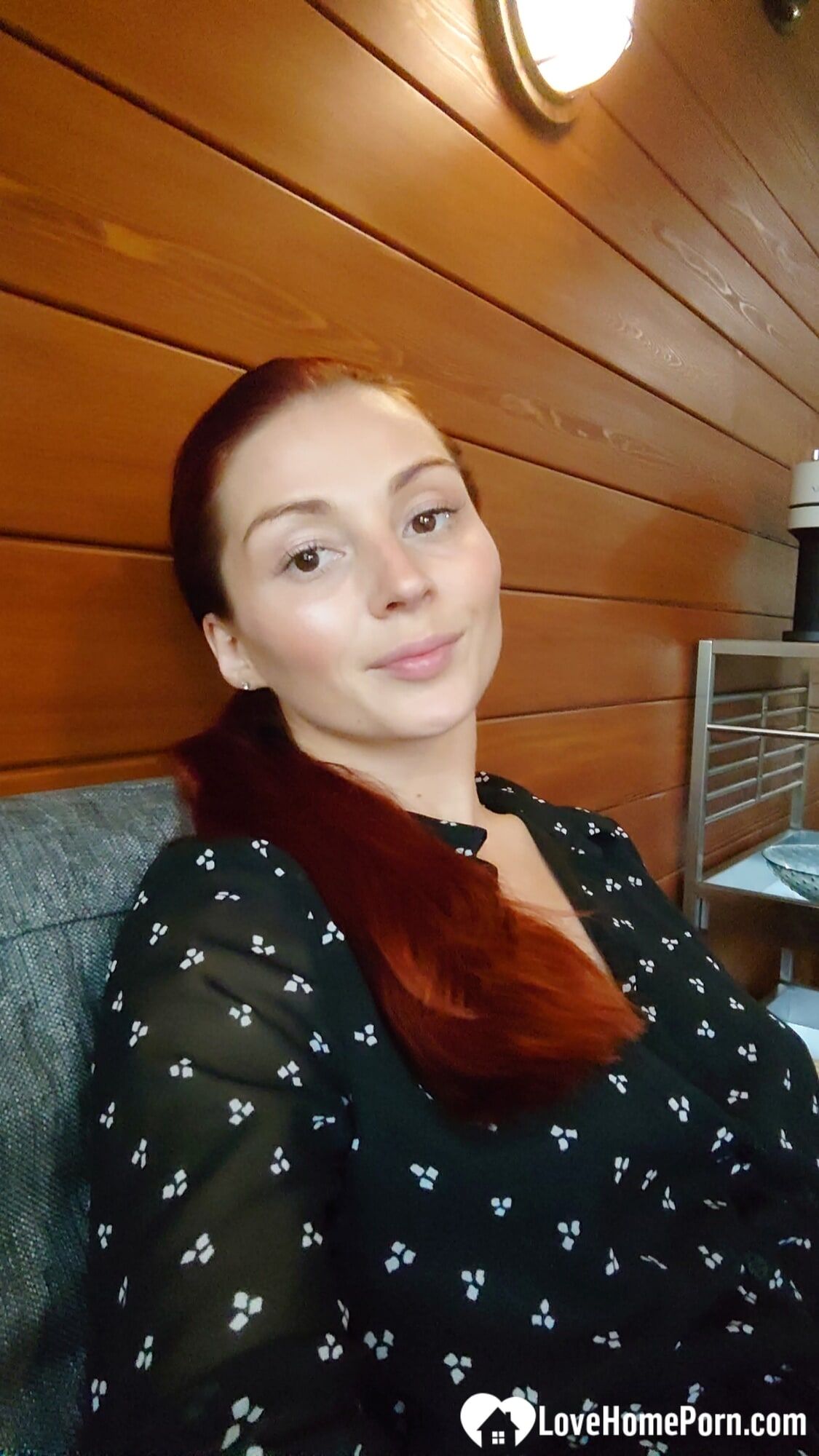 Naughty redhead reveals her big tits on cam #12