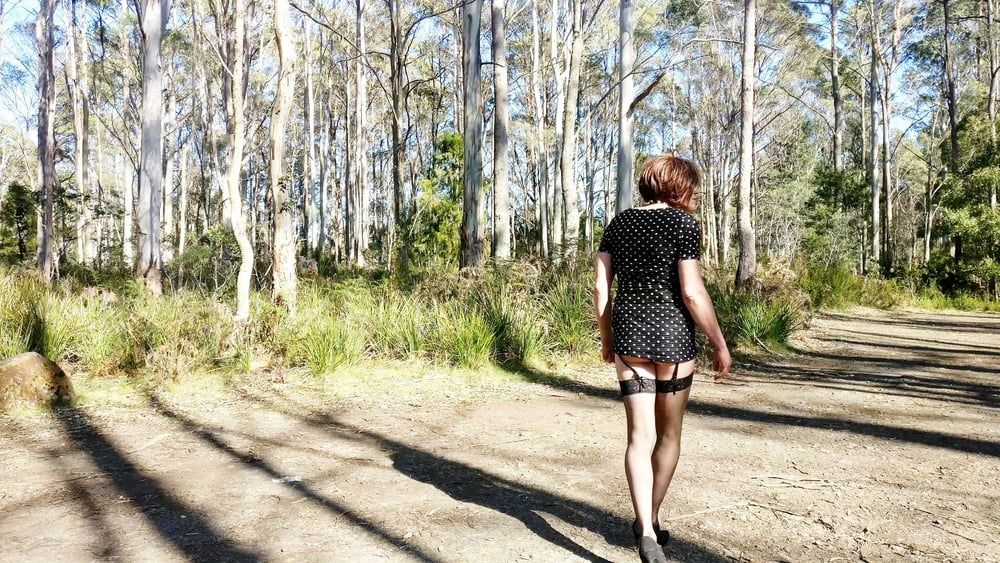 Crossdress Road Trip Black Pokadot dress #21