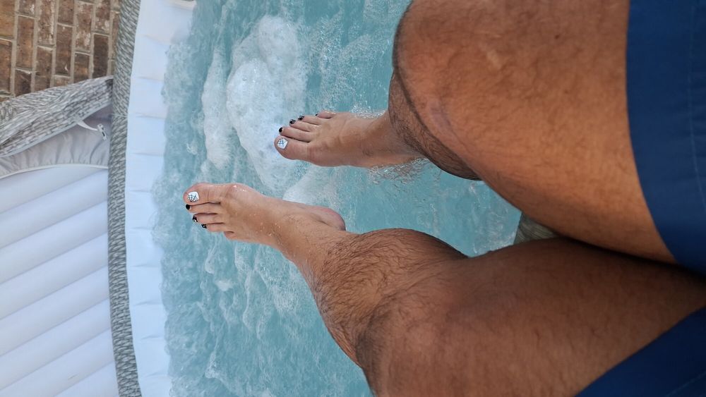 My wet steamy pedicured feet #23