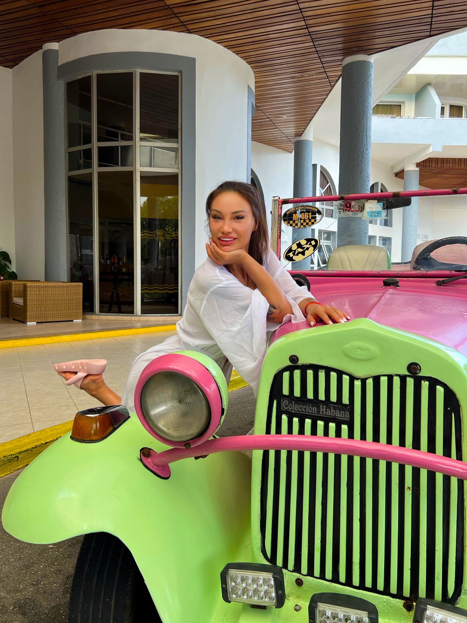Monika Fox Poses Near A Cuban Retro Car #2