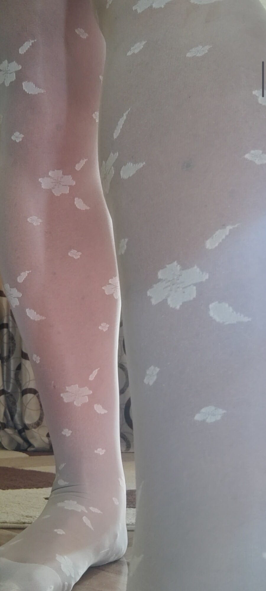 White patterned pantyhose are so sexy  #30
