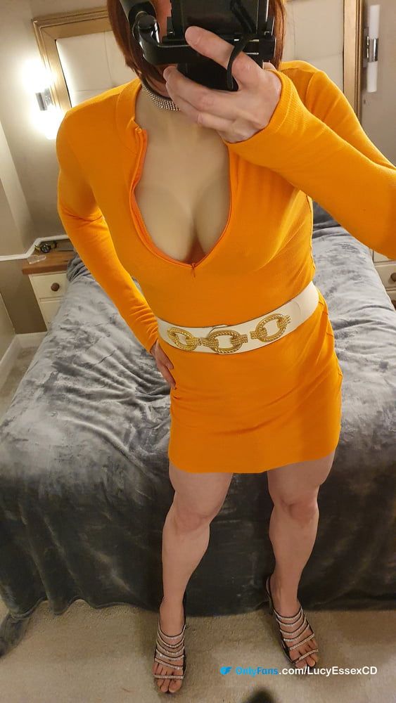 TGirl Lucy in Orange dress POV selfies #6