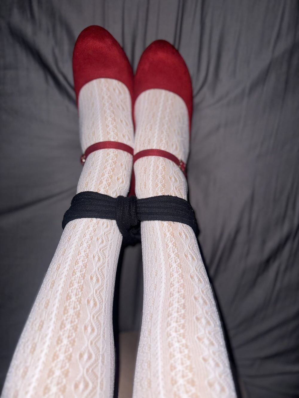 Japanese socks and red high heels. Tied up ending.  #9