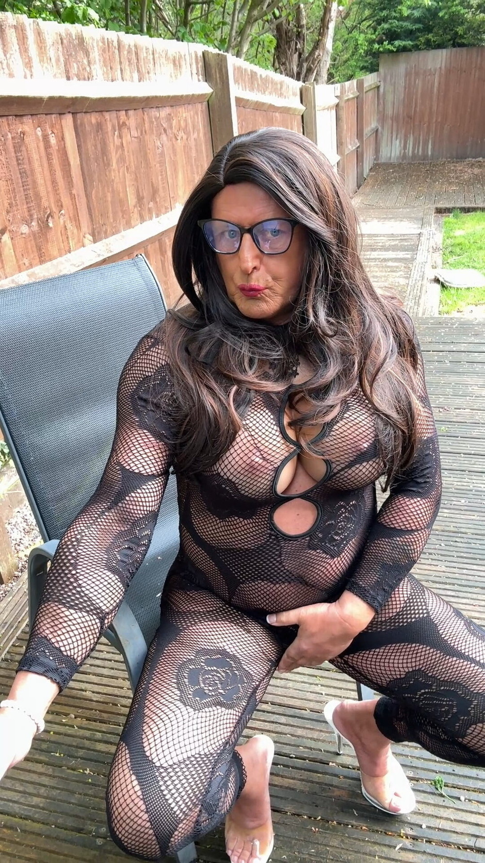 Sexy Crossdresser kellycd2022 in fishnet body stocking  #23