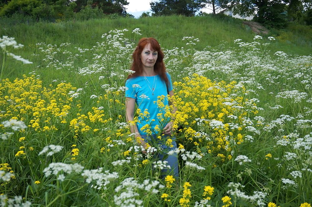 My Wife in White Flowers (near Moscow)