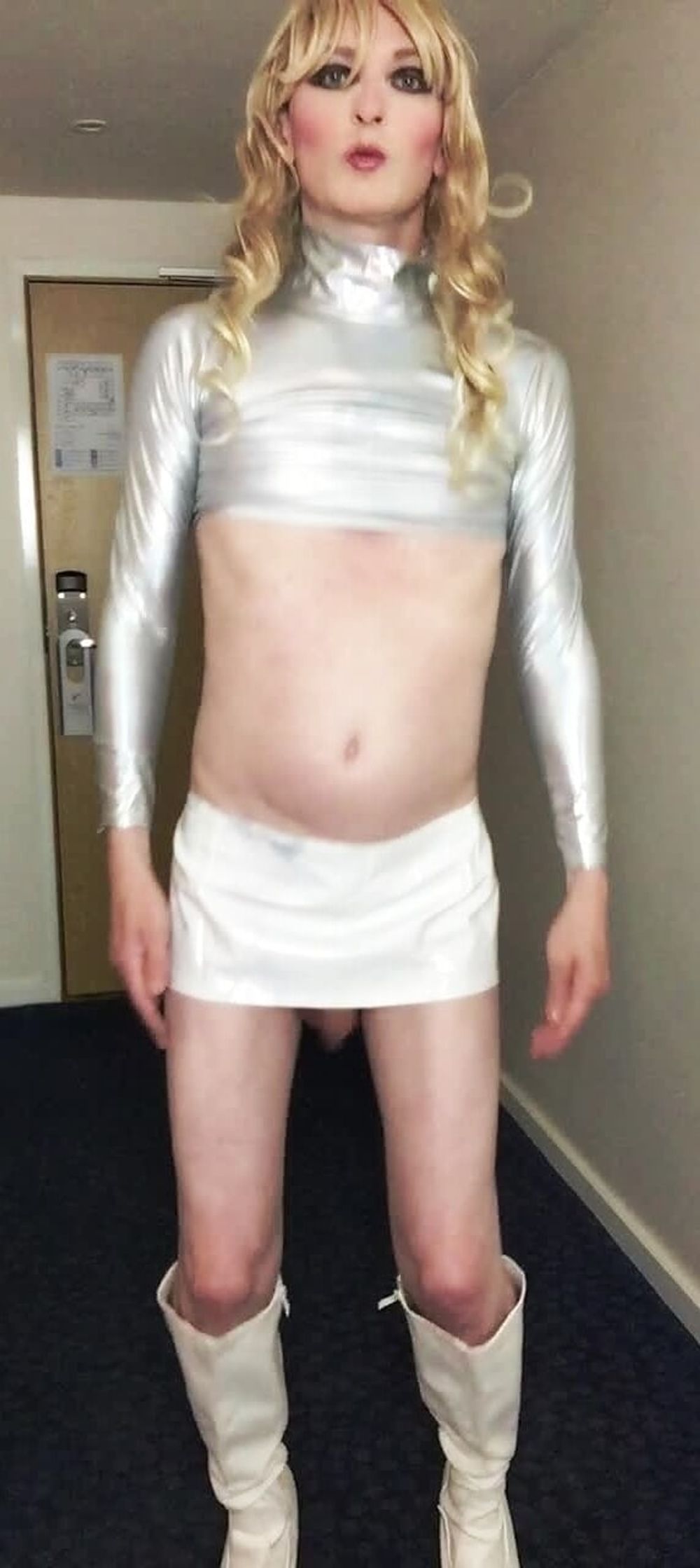 Sissy Sandra Poses In Silver #6