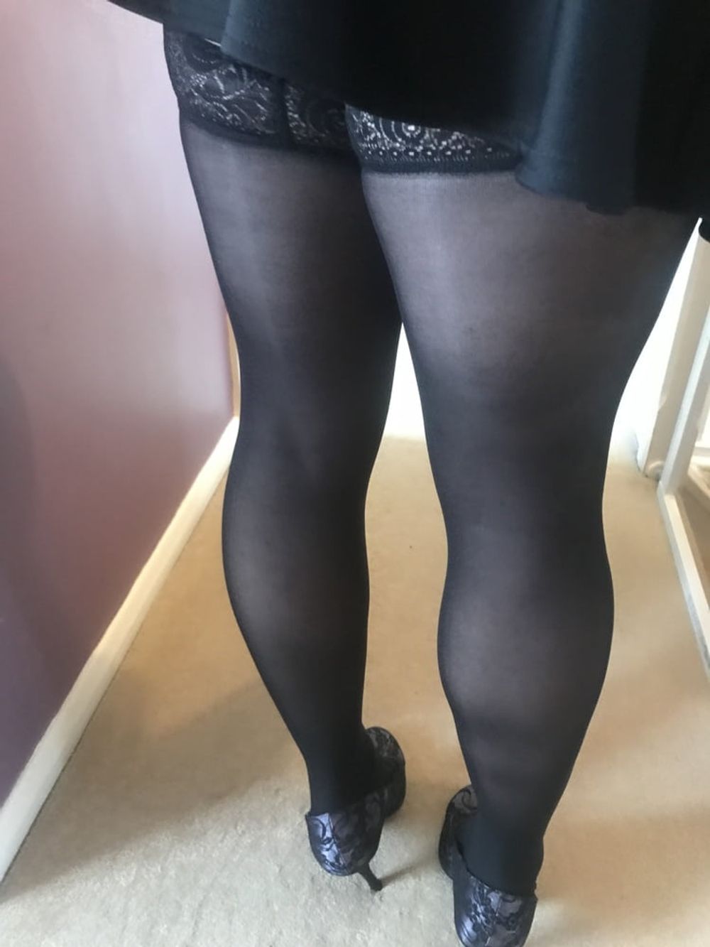 Black hold up stockings #4