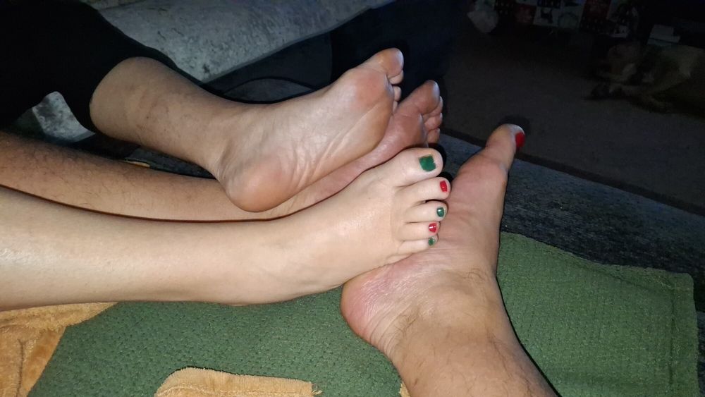 Playing footsie after our Pedicure #12