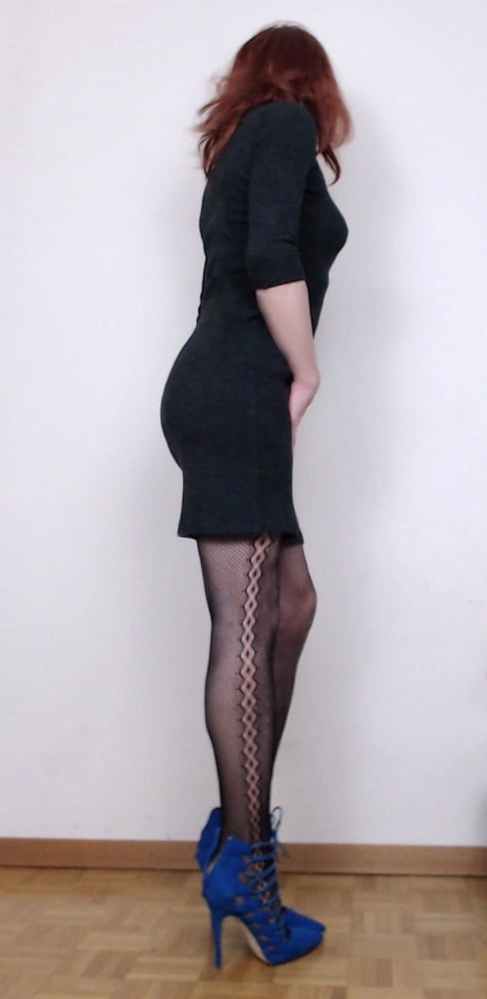 Crossdresser in lingerie and sexy heels #10