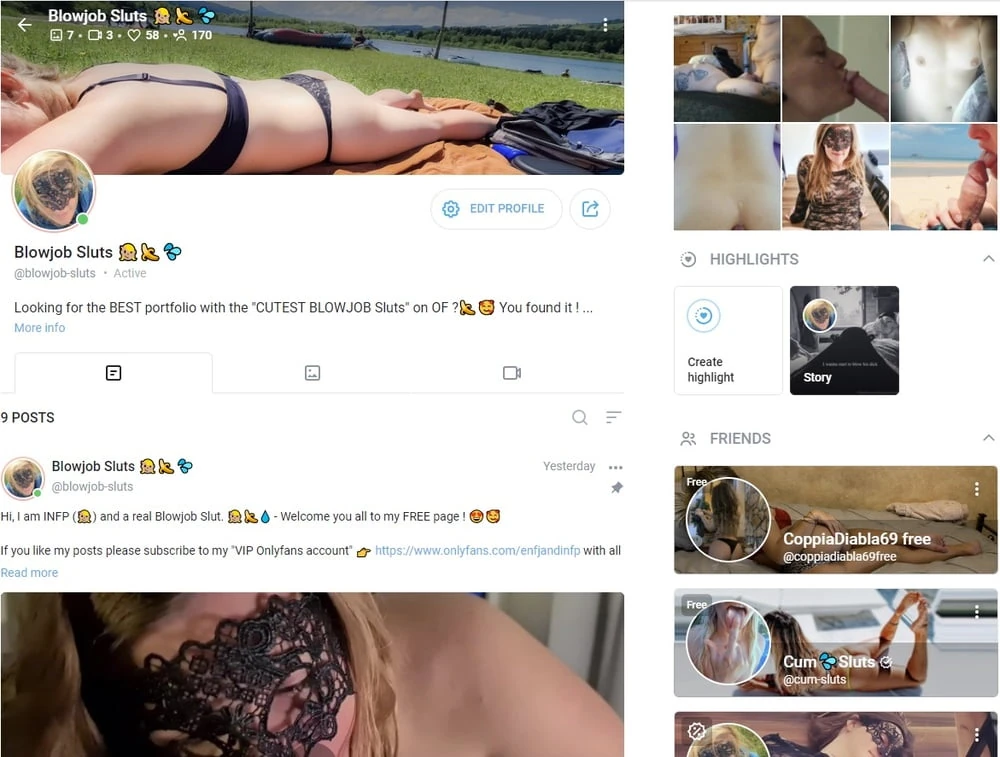"Blowjob Sluts" on Onlyfans --> FREE
