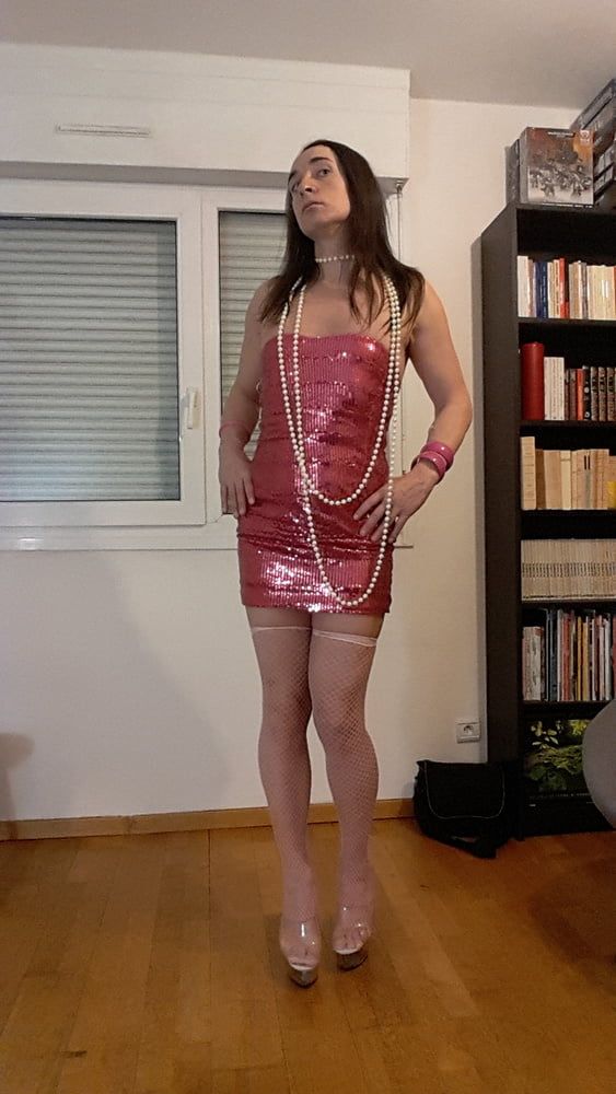 Tygra bitch in her pink sexy dress. #9