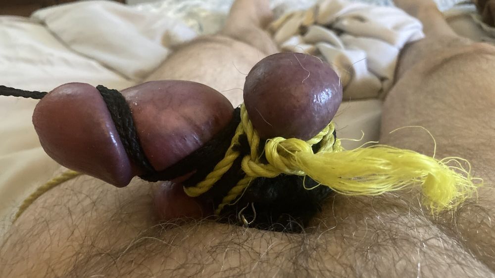 CBTLUVR’s Upside Down purple COCK &amp; BALLS BONDAGE CBT #8