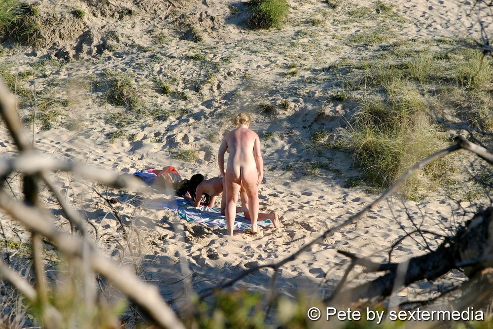 Naked lesbians have fun on the beach #13