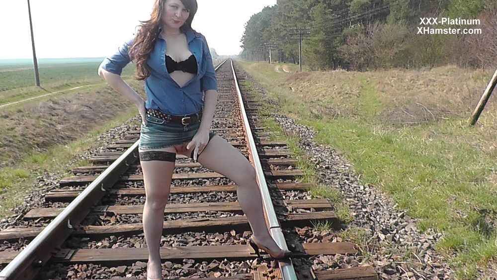 Sexy Platinum and Railway. Fetish. No panties under skirt #7