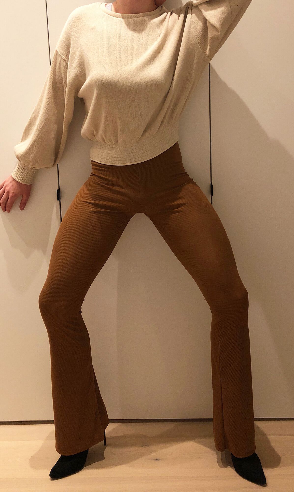 Brown stretch leggings #7