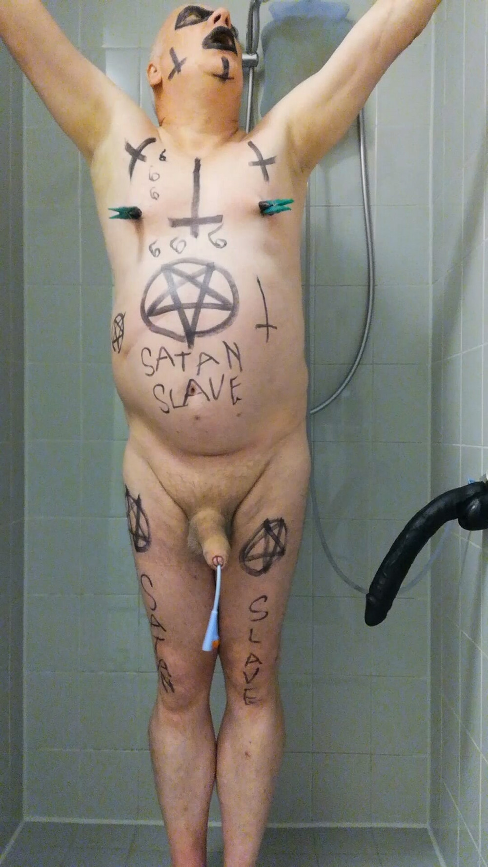 Satan slave takes a Satan enema on Satan's orders #17