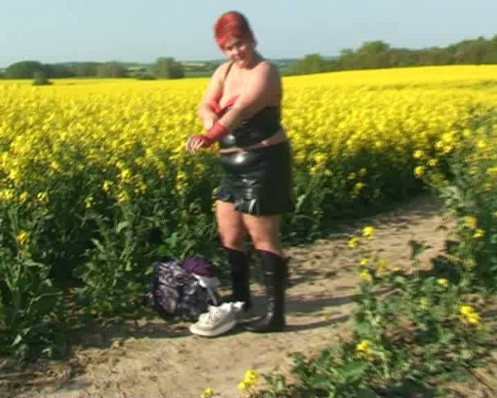 Outfit change in canola field #11