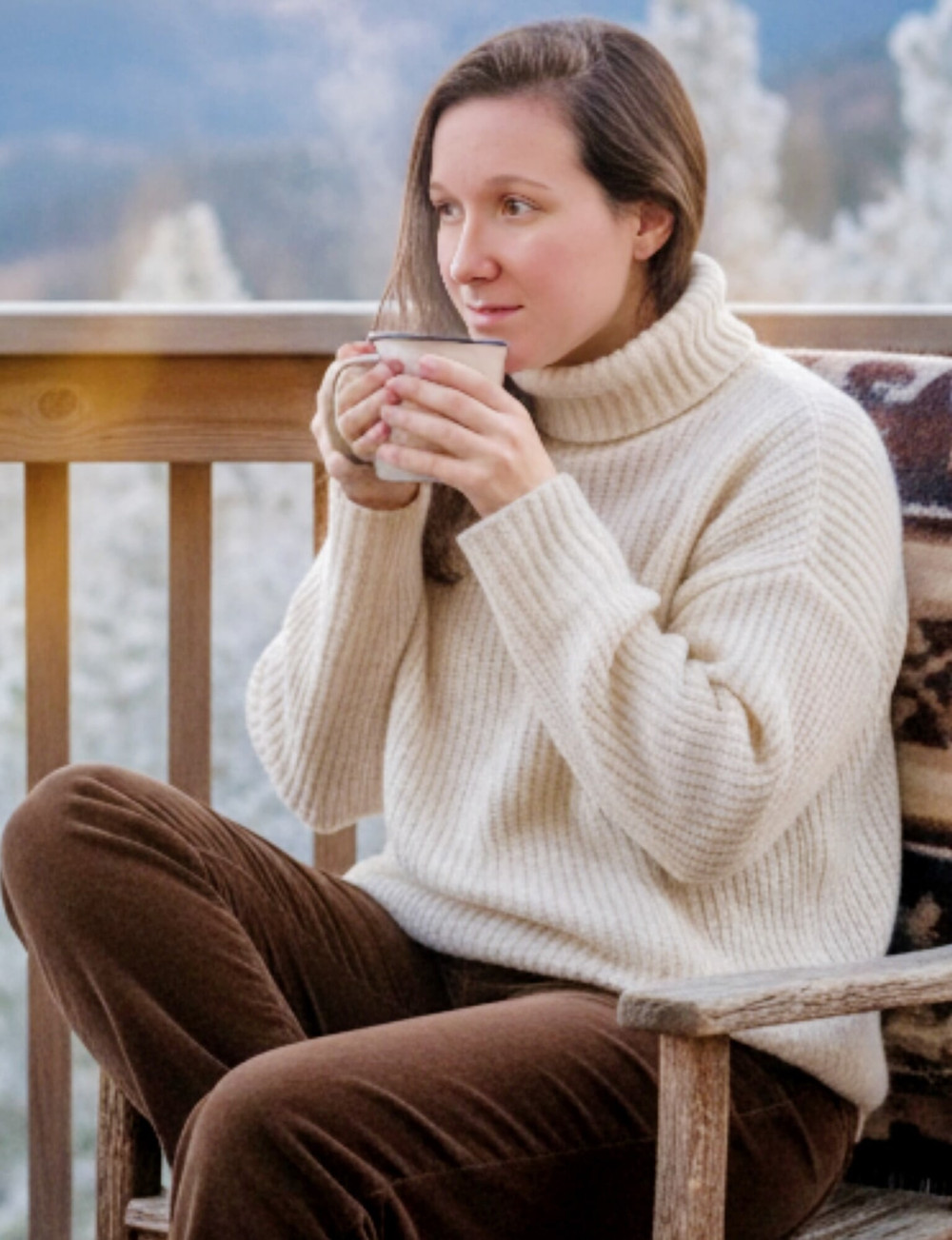My 61F maid had me pose nude in white turtleneck sweaters #46