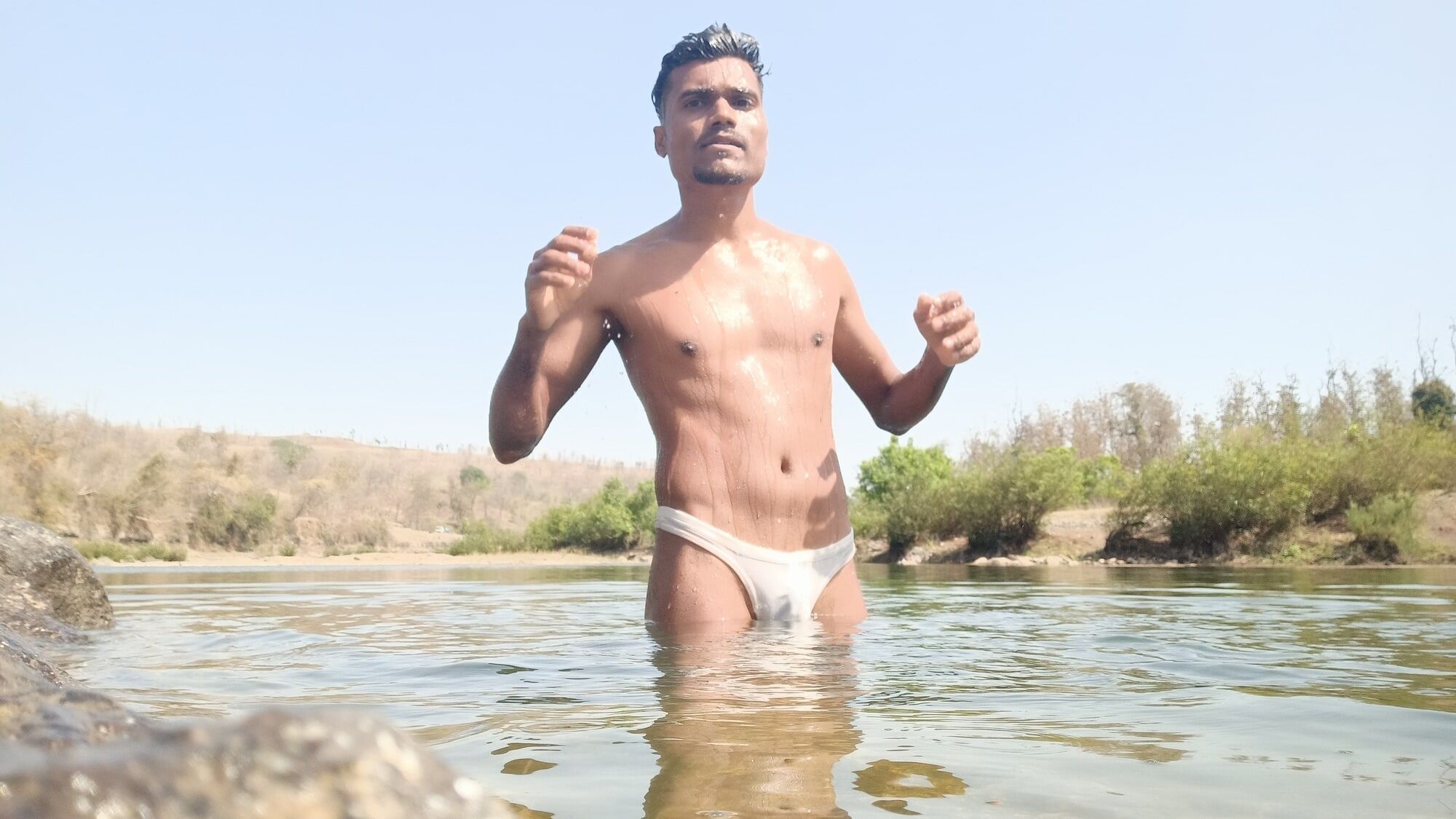 Sanju gamit on river advanture hot and sexy looking in man  #40