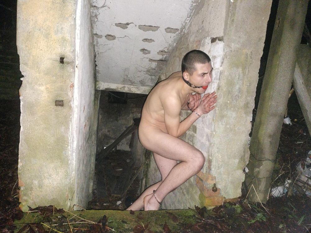 Young GAY slave in abandoned place 2 #14